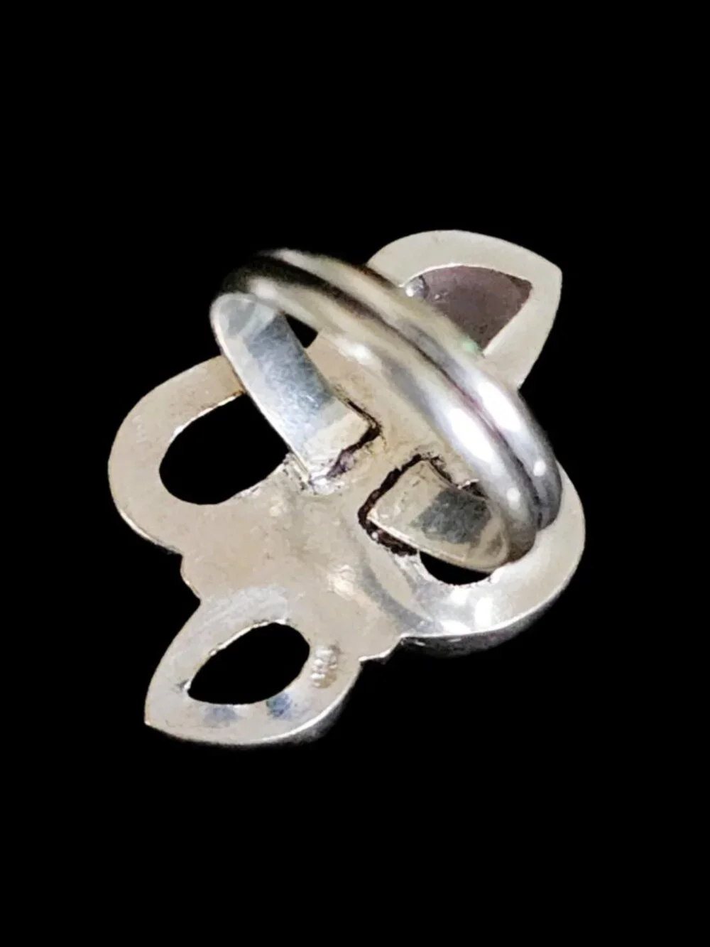 Vntg 90s Chunky Sterling Silver Multi-Stone Cluster Statement Cocktail Ring S-7